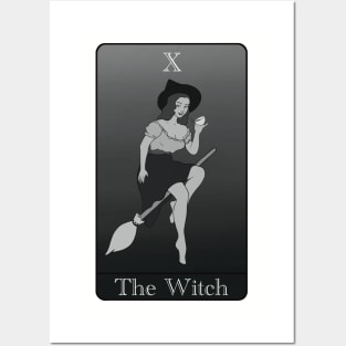 Vintage Witch Tarot Black and White Posters and Art